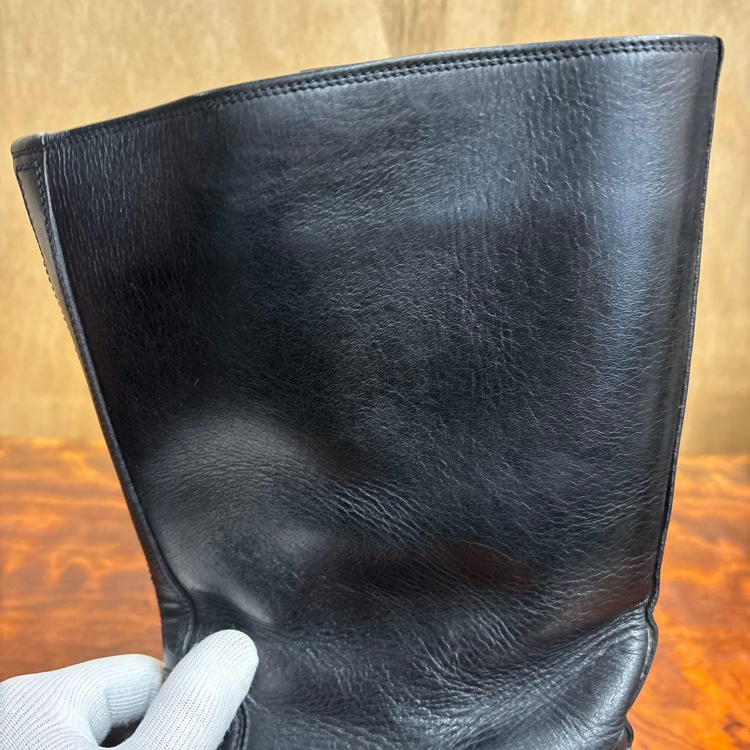 ブラックレザー ミリタリーブーツ ジッパー付き　26㎝　0202o189