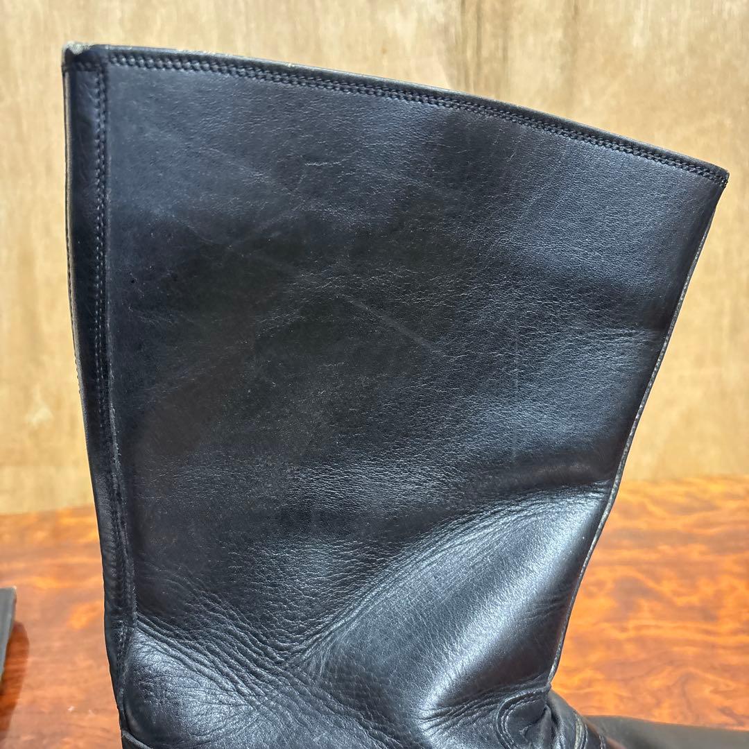 ブラックレザー ミリタリーブーツ ジッパー付き　26㎝　0202o189