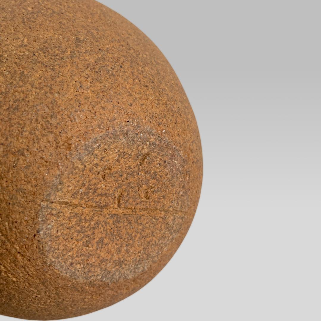 陶芸作家【富田啓之】焼〆白線紋花器 フラワーベース 花器 アートオブジェ