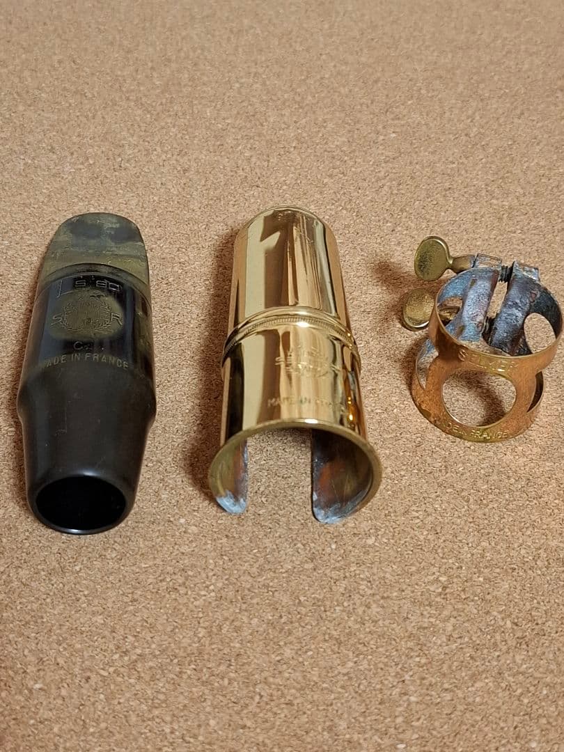 SELMER アルトサックスマウスピース・リガチャー・キャップ　3点セット　中古