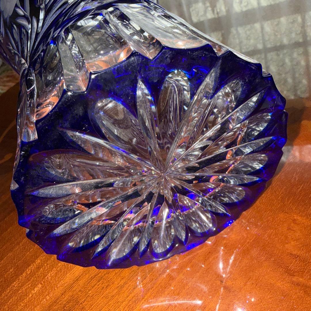 DQESDEN KRISTALL ドイツ製 切子 花瓶 フラワーベース 未使用