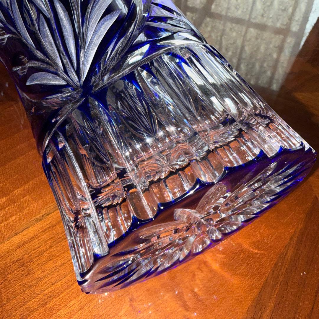 DQESDEN KRISTALL ドイツ製 切子 花瓶 フラワーベース 未使用