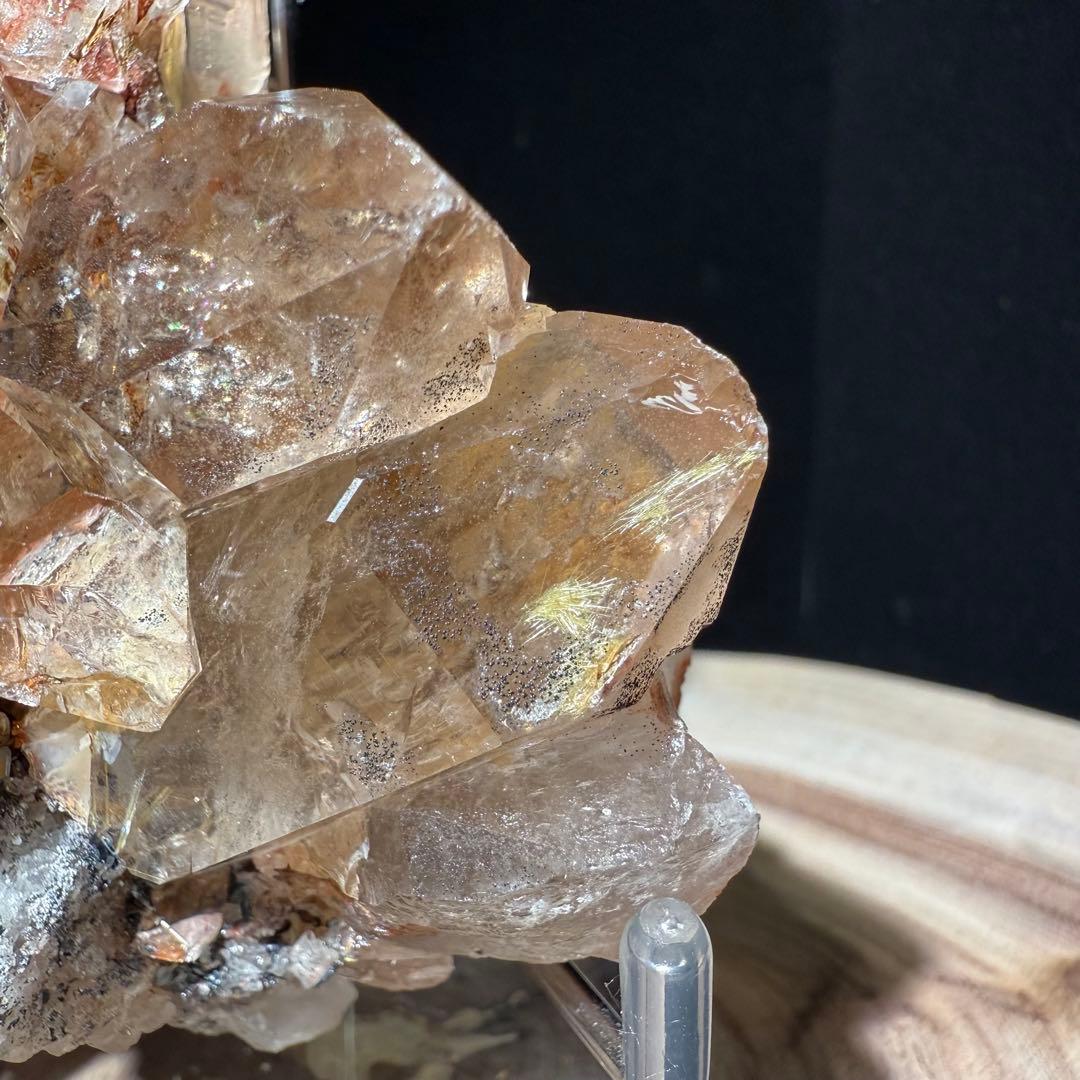 ブラジル産❣️天然石ルチルクォーツ共生水晶のクラスター　置物NO.062714