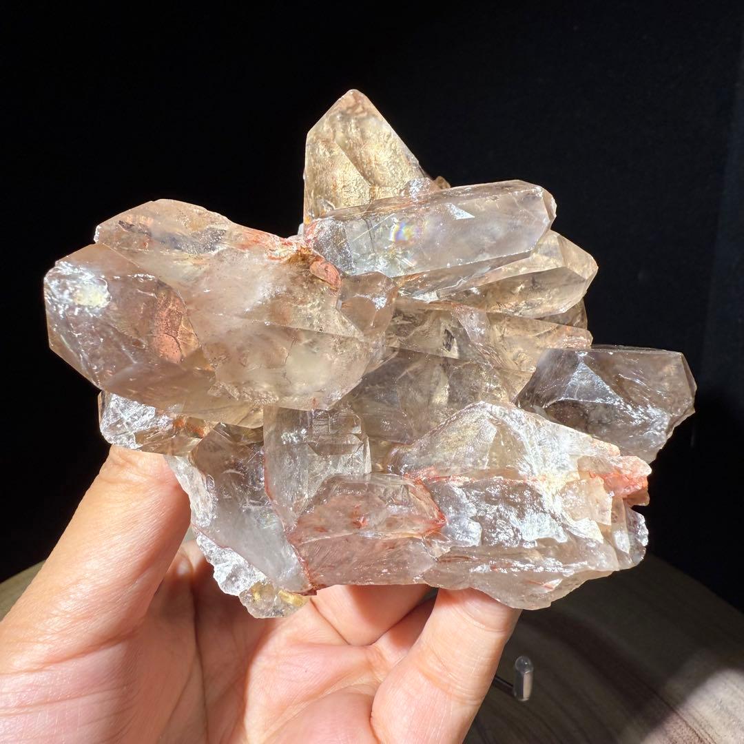 ブラジル産❣️天然石ルチルクォーツ共生水晶のクラスター　置物NO.062714