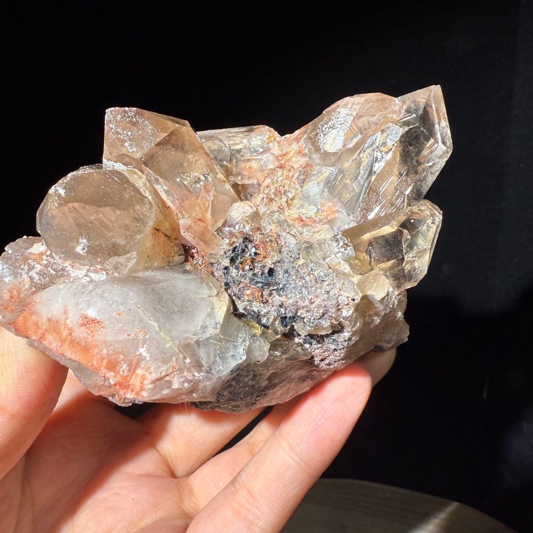 ブラジル産❣️天然石ルチルクォーツ共生水晶のクラスター　置物NO.062714