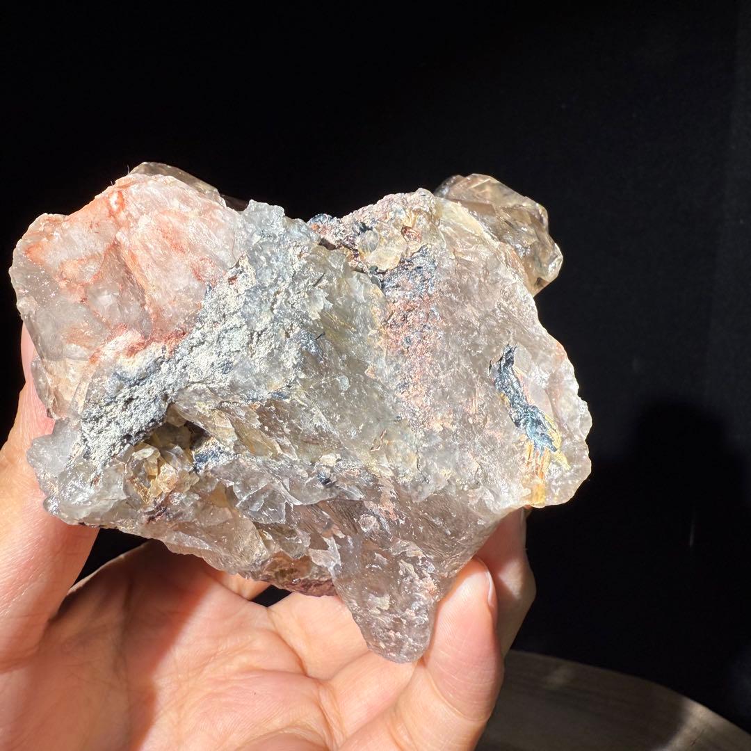 ブラジル産❣️天然石ルチルクォーツ共生水晶のクラスター　置物NO.062714