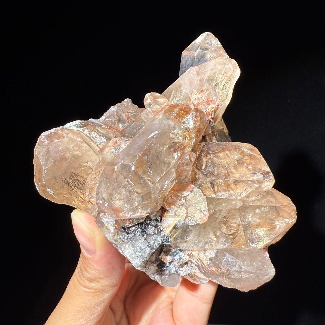 ブラジル産❣️天然石ルチルクォーツ共生水晶のクラスター　置物NO.062714