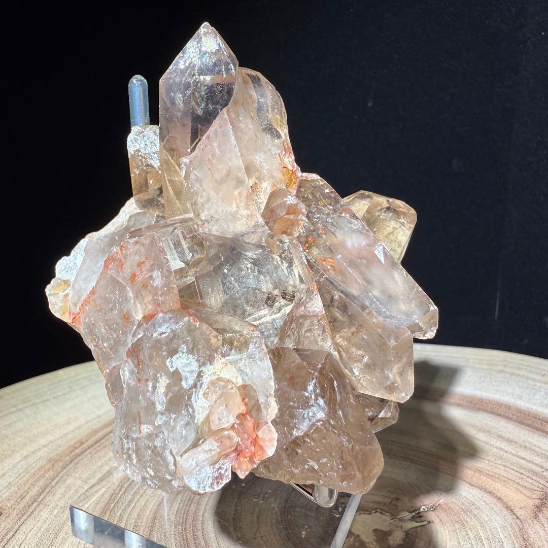 ブラジル産❣️天然石ルチルクォーツ共生水晶のクラスター　置物NO.062714