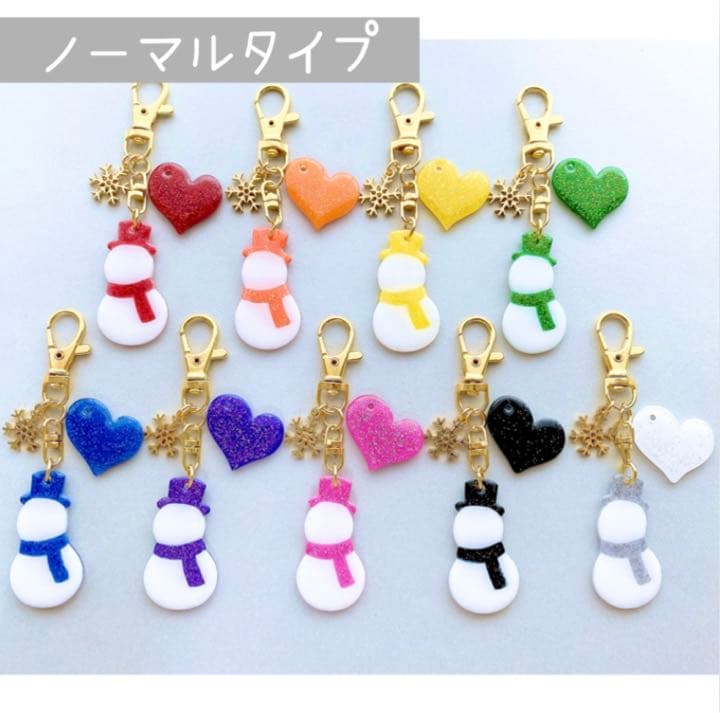 Man 雪だるま キーホルダー ハンドメイド