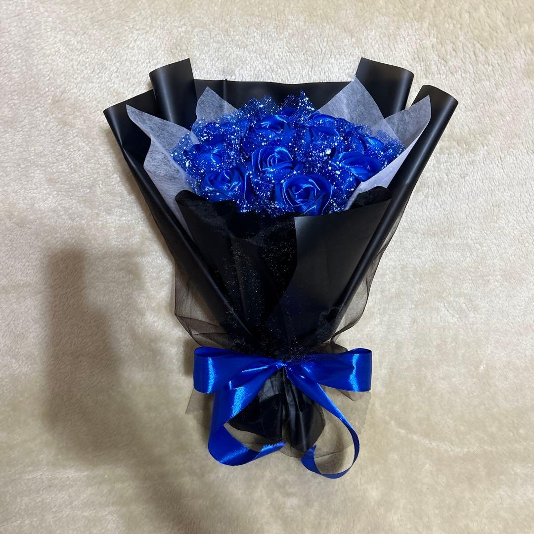 11本青バラブーケ　プレゼント お祝い 枯れない花 永生薔薇　特別な人へ