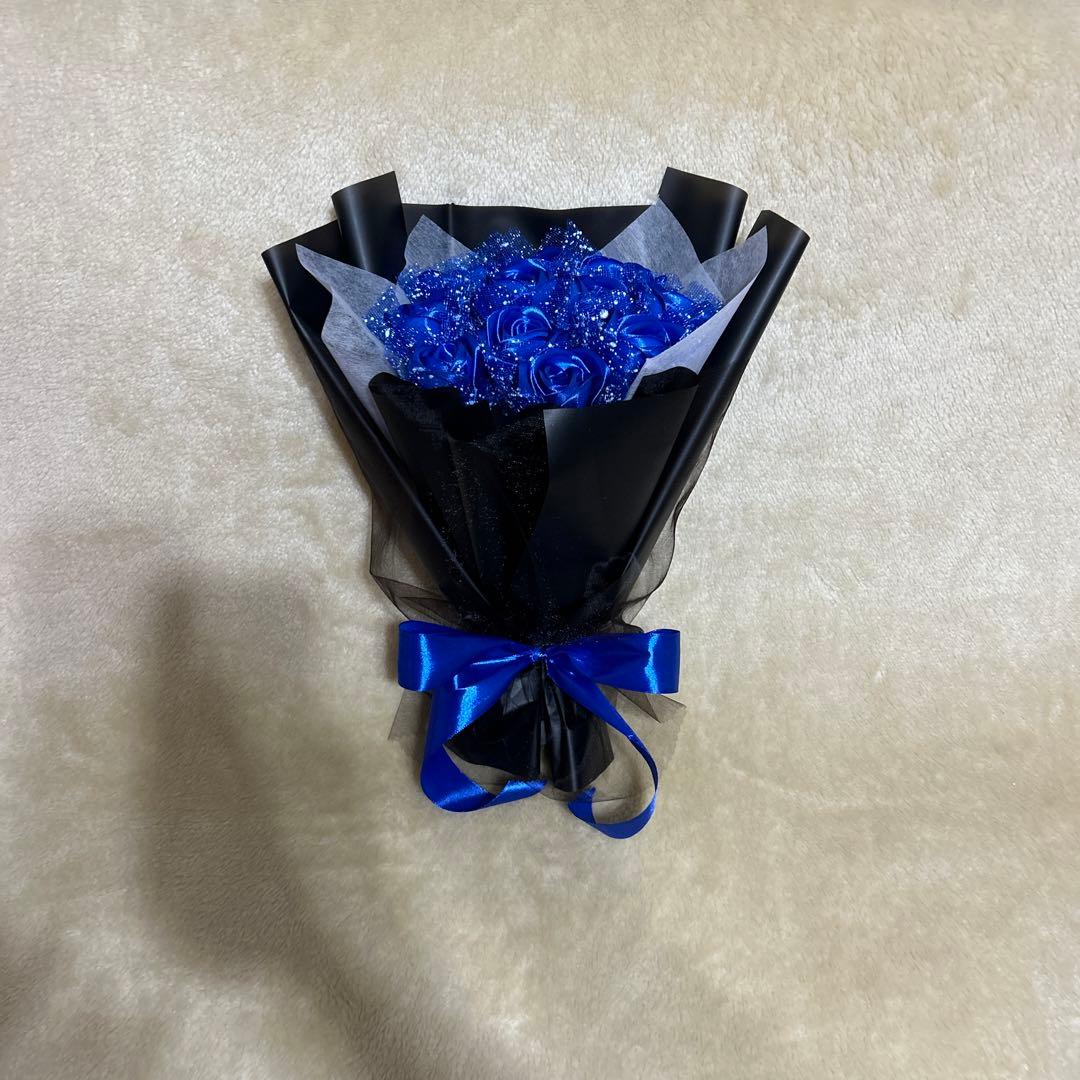 11本青バラブーケ　プレゼント お祝い 枯れない花 永生薔薇　特別な人へ