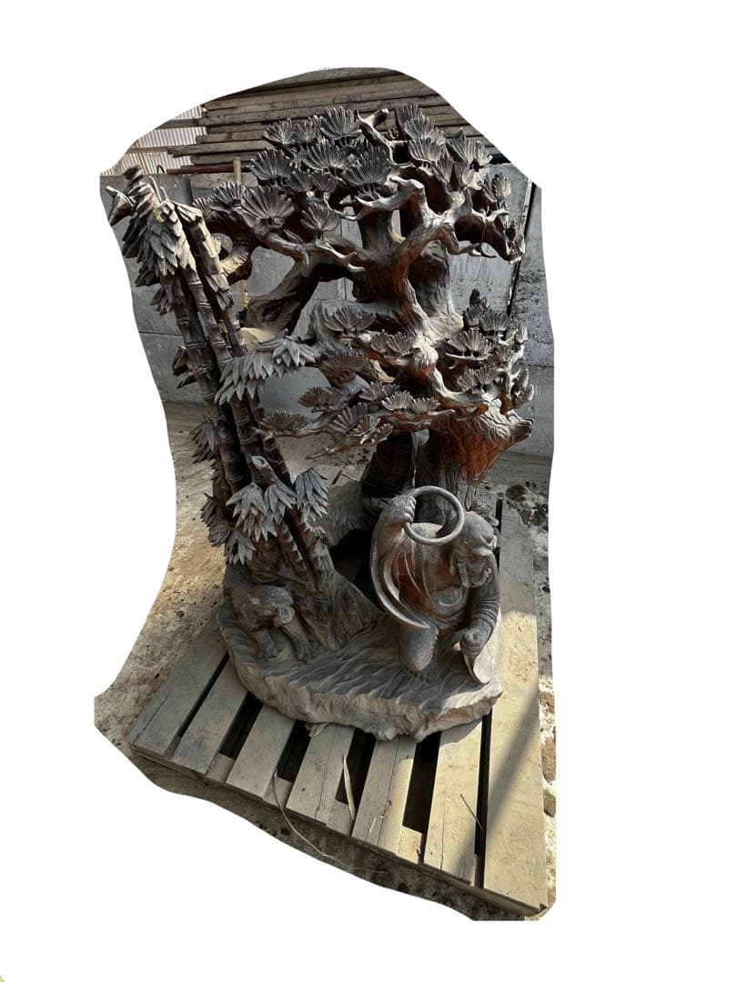 台湾　木彫り　オブジェ