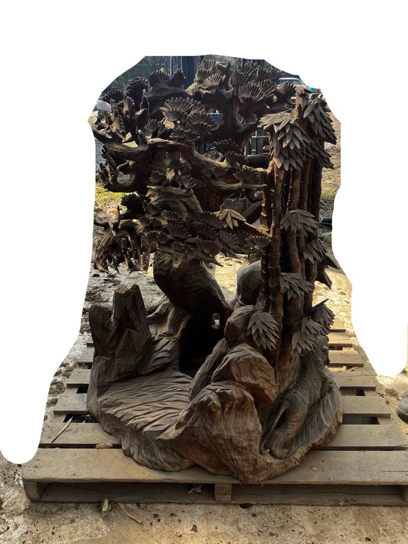 台湾　木彫り　オブジェ