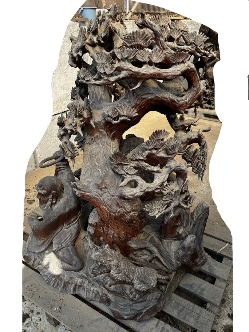 台湾　木彫り　オブジェ