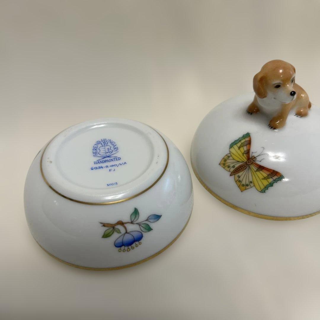 未使用保管品　ヘレンド 犬　ミニ　小物入れ ボンボニエール