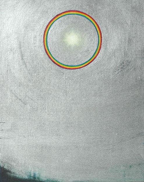 油絵 菅家令子 絵 絵画インテリア額付(薄青緑) F3-S72023 風景祈希望