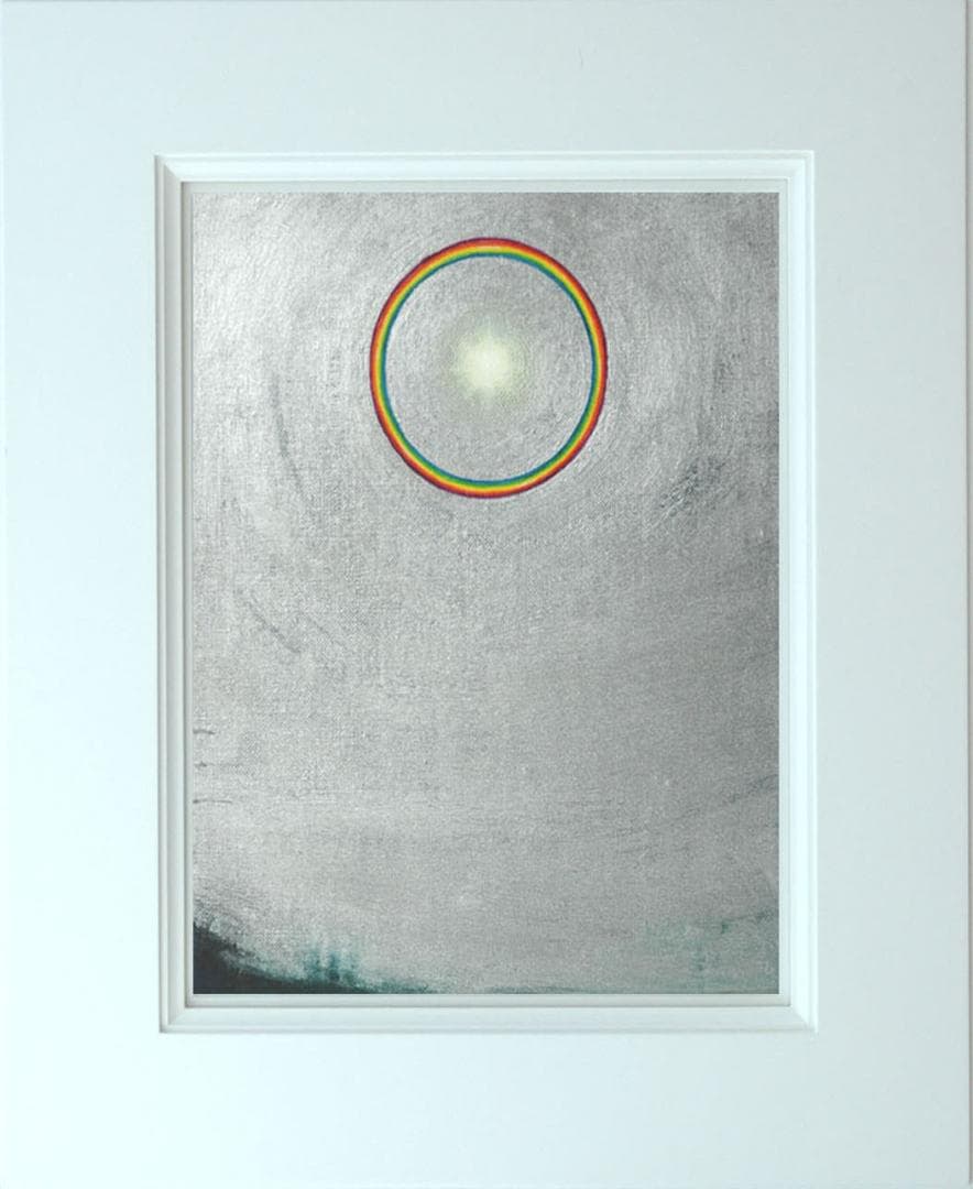 油絵 菅家令子 絵 絵画インテリア額付(薄青緑) F3-S72023 風景祈希望