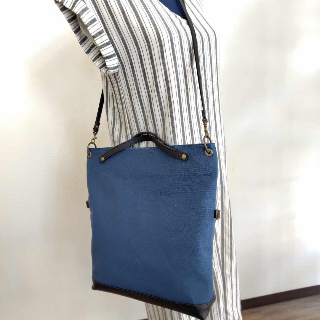 や*ま様 ③ミナペルホネン/ちょうちょネイビー/A４2Wayショルダートート本革