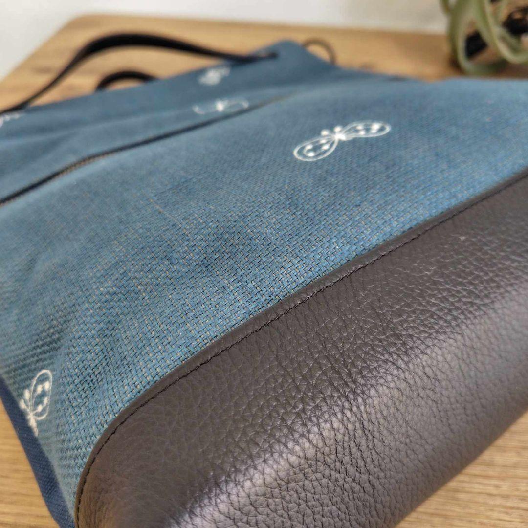 や*ま様 ③ミナペルホネン/ちょうちょネイビー/A４2Wayショルダートート本革