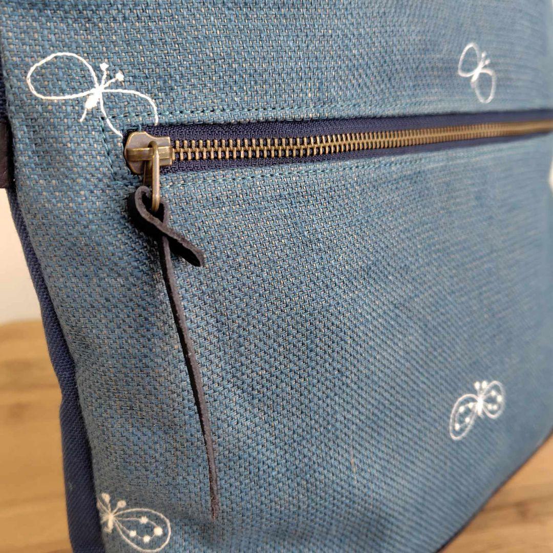 や*ま様 ③ミナペルホネン/ちょうちょネイビー/A４2Wayショルダートート本革