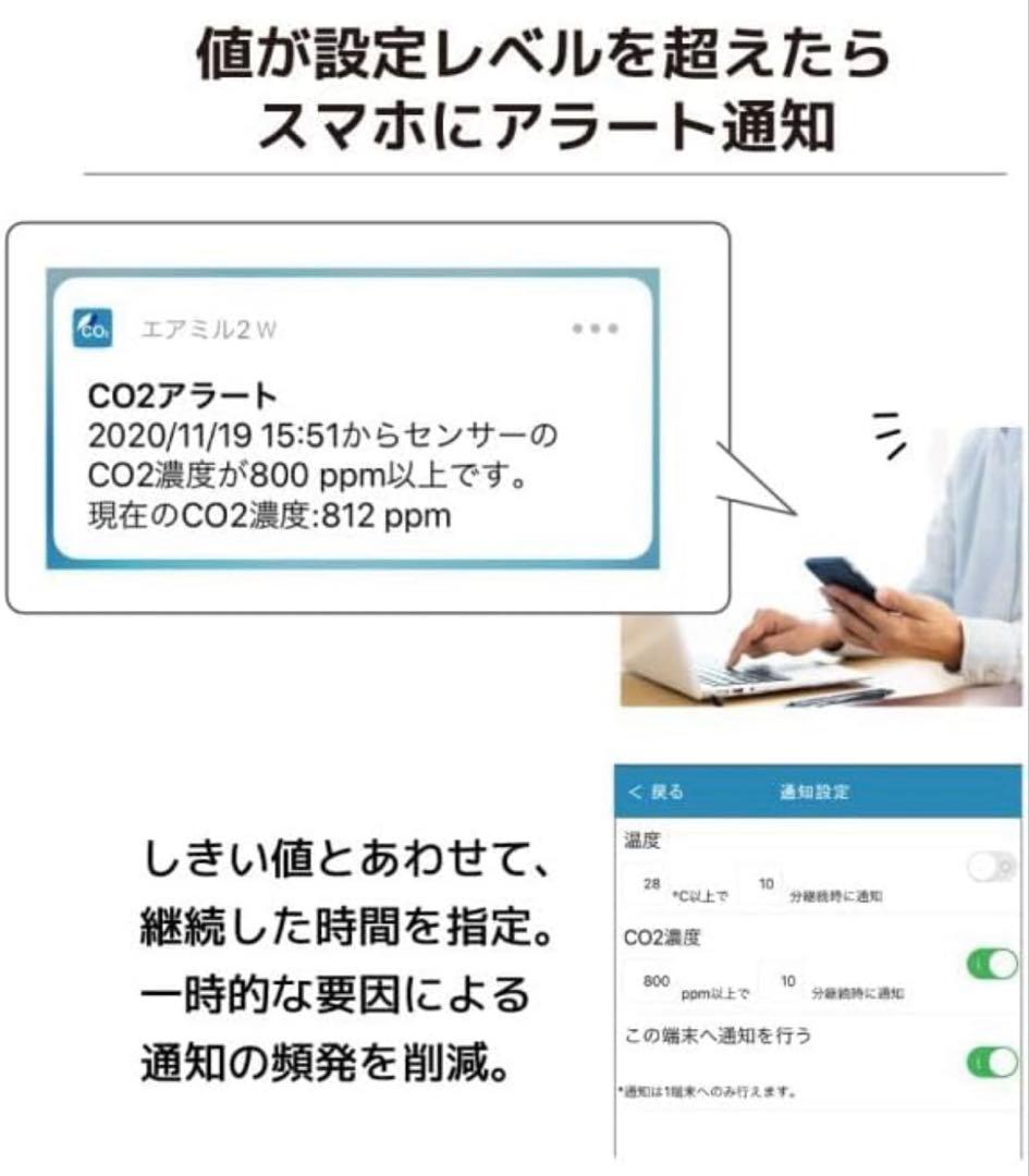 ラトックシステム Wi-Fi CO2 RS-WFCO2 二酸化炭素濃度　計測器