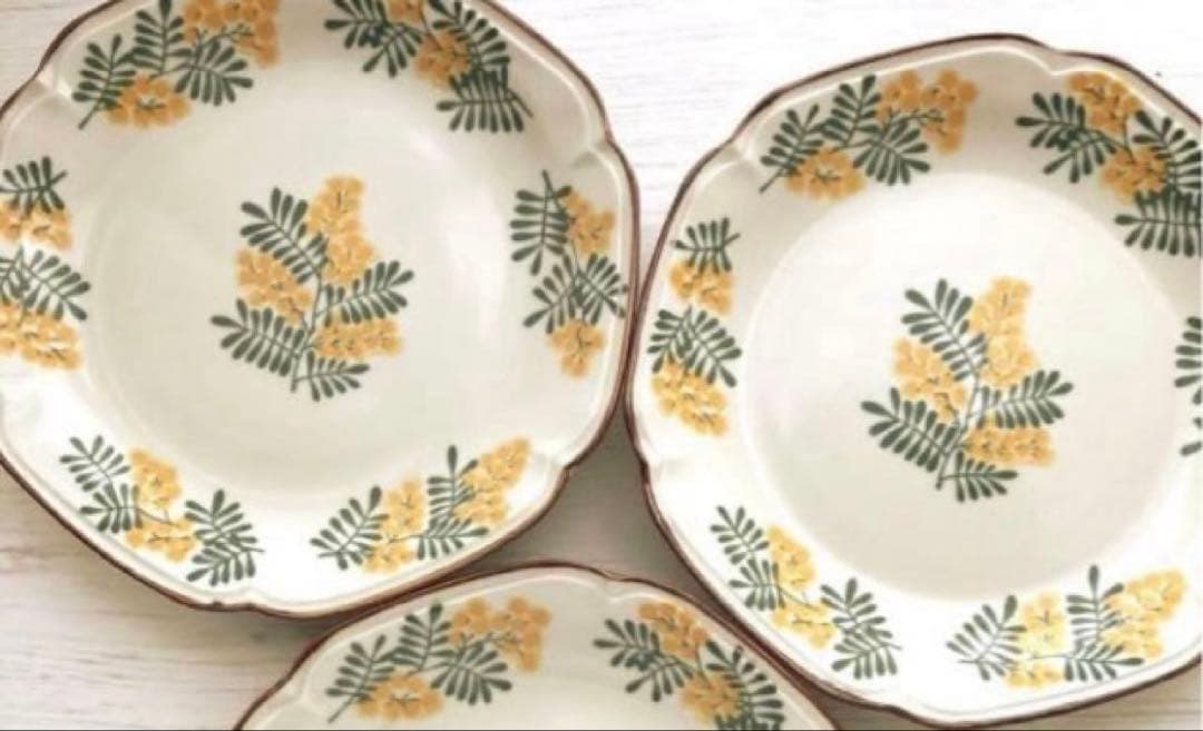 新品5点セット　美濃焼　ミモザスタイル　14.2cm プレート