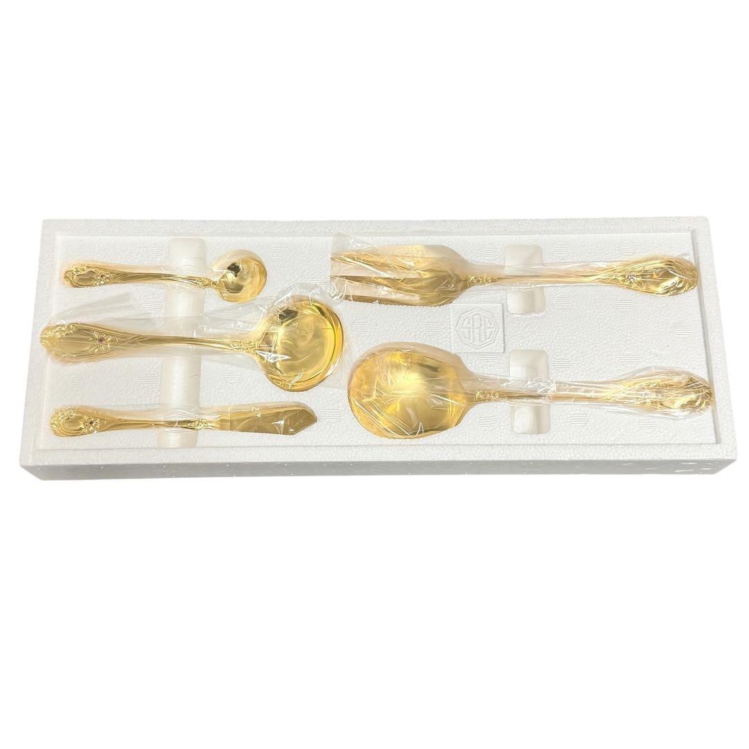 【未使用・保証書付】SUNRIE サンリエ カトラリーセット 45本 金メッキ