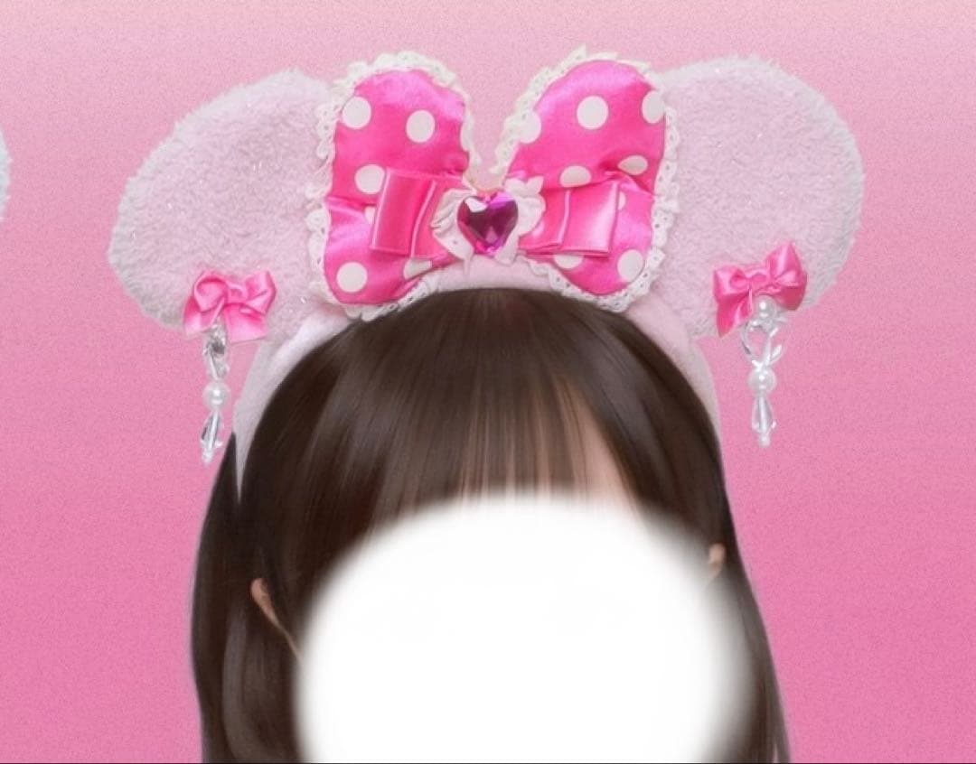 ミニーちゃん　イヤリング　カチューシャ　ピンク