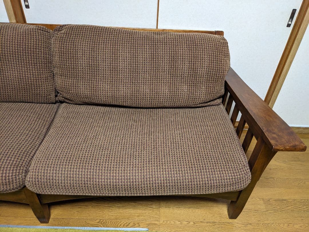 お値下げ∶ゆったりソファ 木製フレーム ETHAN ALLEN