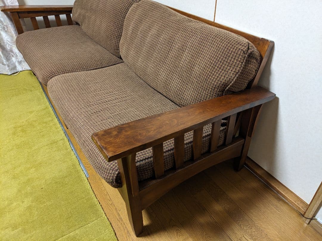 お値下げ∶ゆったりソファ 木製フレーム ETHAN ALLEN