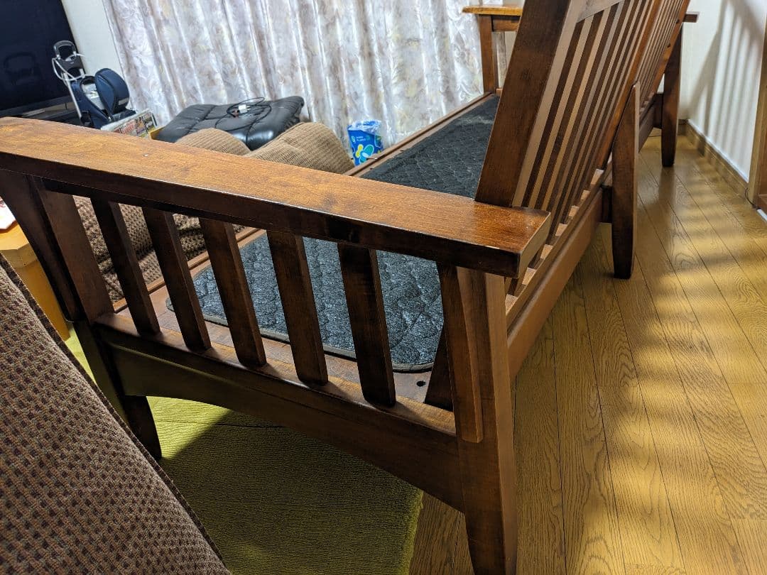 お値下げ∶ゆったりソファ 木製フレーム ETHAN ALLEN