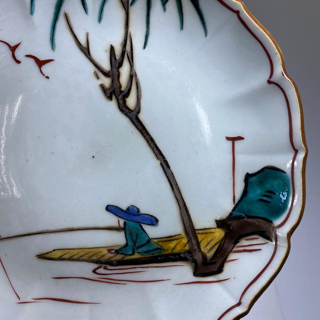 時代　九谷　銘々皿5客　幅約15㎝　東Y7-0404①タルサ