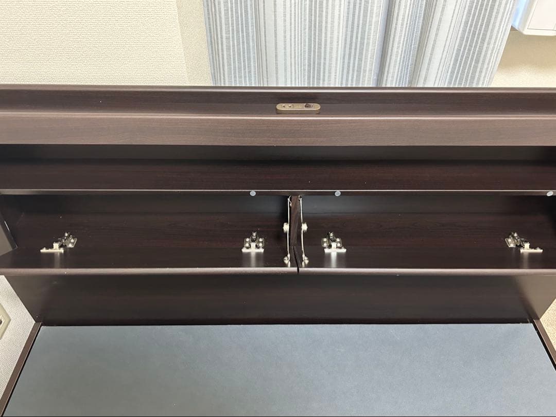 N3【美品】ニトリ　ダブルベッド　ベッドフレーム　木製ダークブラウン