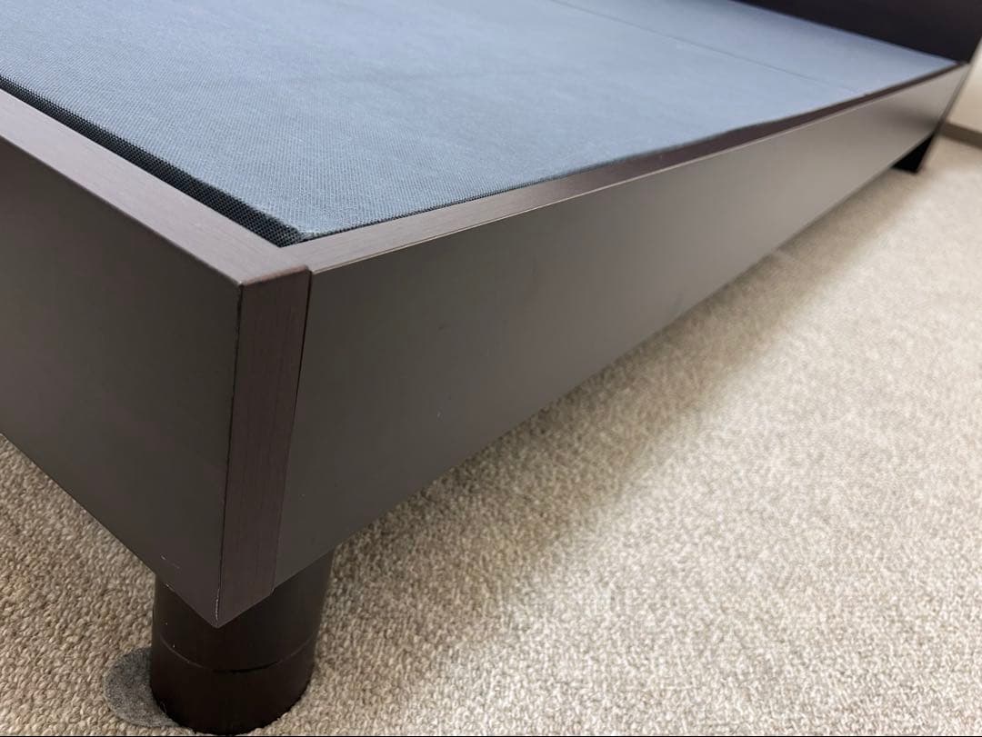 N3【美品】ニトリ　ダブルベッド　ベッドフレーム　木製ダークブラウン