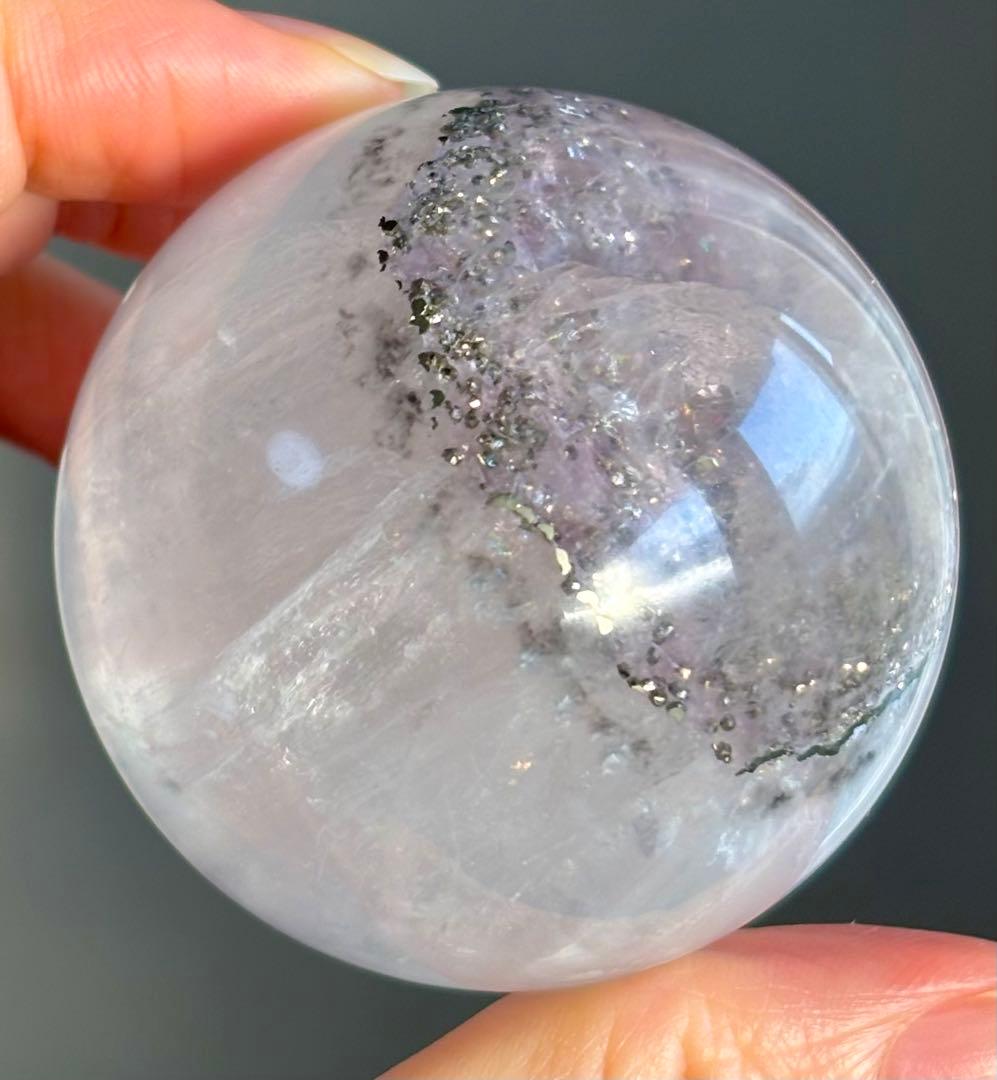 レア　高品質　セリサイトinフローライト　キューブ　パイライト　スフィア