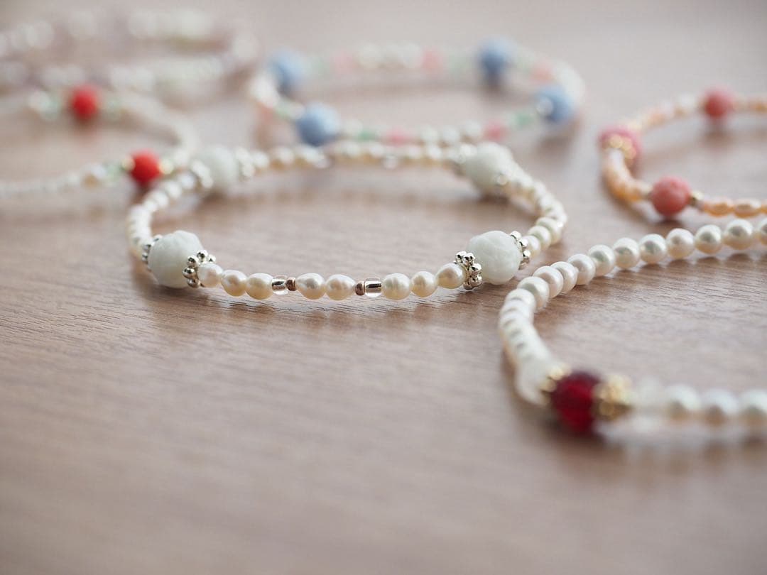 レッドローズ & ホワイト ブレスレット