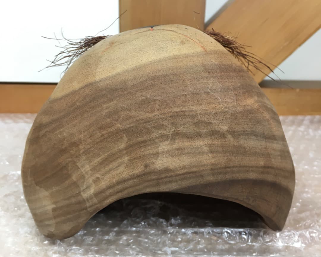○【世界的名工】前島秀章 17.5cm 面 木彫 犬 狐 たぬき