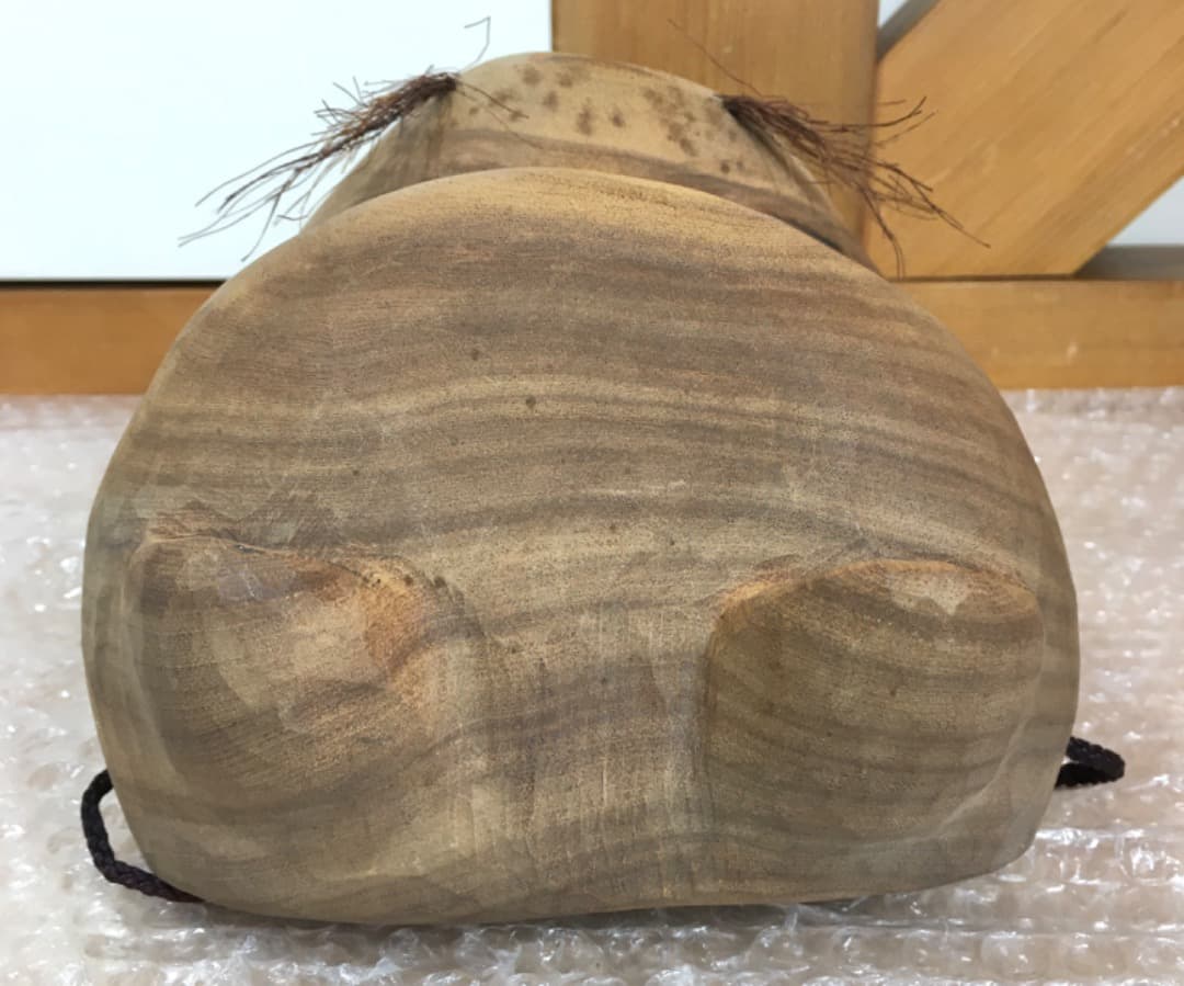 ○【世界的名工】前島秀章 17.5cm 面 木彫 犬 狐 たぬき