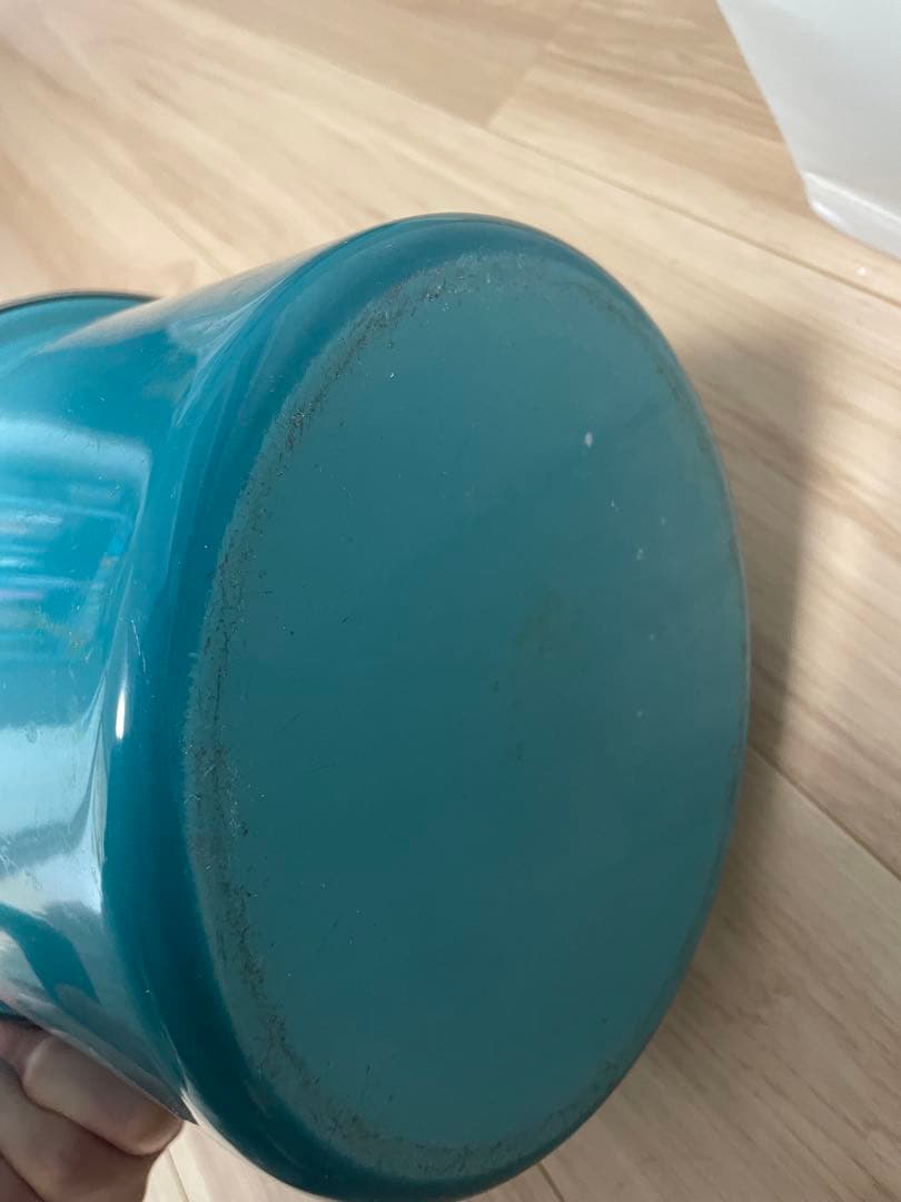 Le Creuset 両手鍋 青 24cm ガラス蓋付き　パスタ