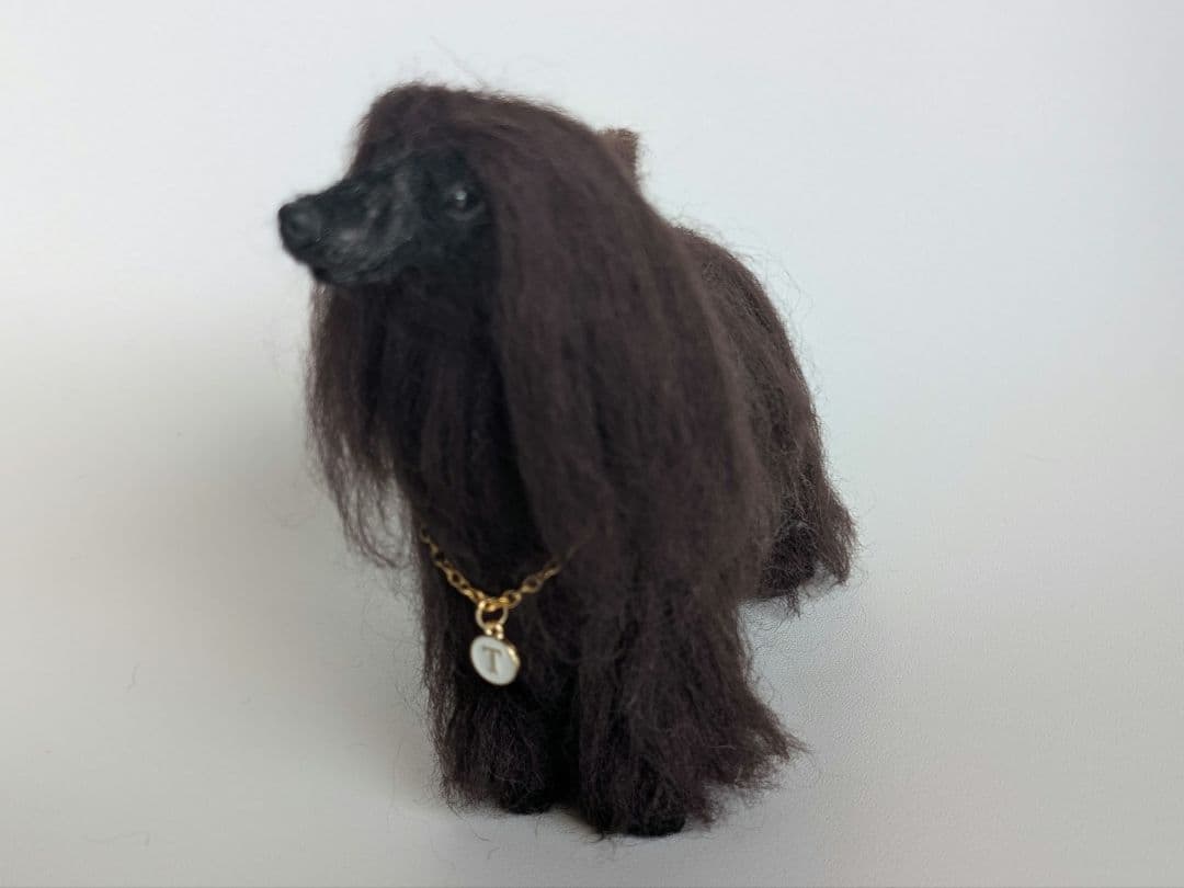 美しい黒いアフガンハウンド*羊毛フェルト