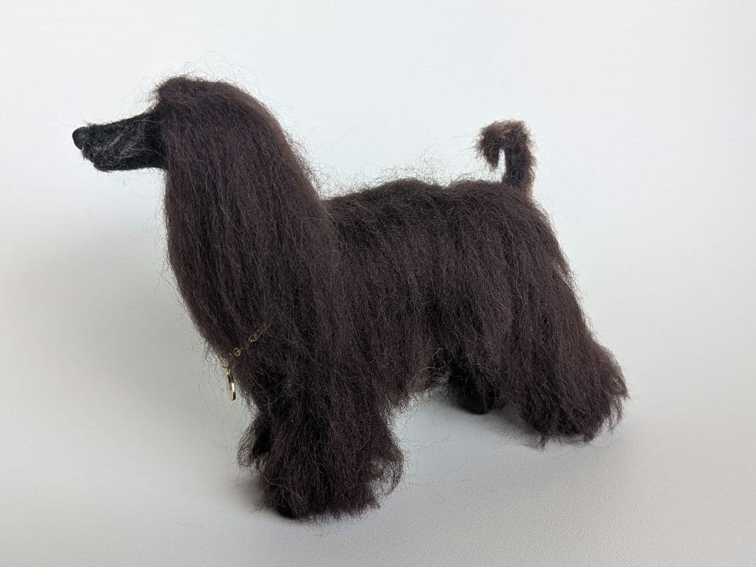 美しい黒いアフガンハウンド*羊毛フェルト