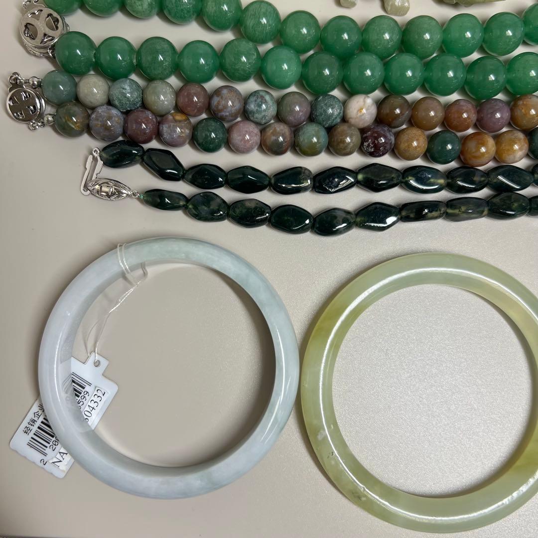 翡翠　アクセサリー　ネックレス　バングル等　419g 東K8-0406☆2F