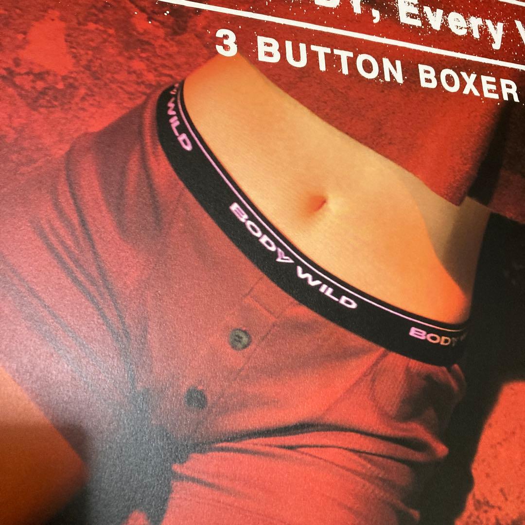 井川遥　BODY WILD FIT BOXER ポスター　美品　グンゼ　赤　１