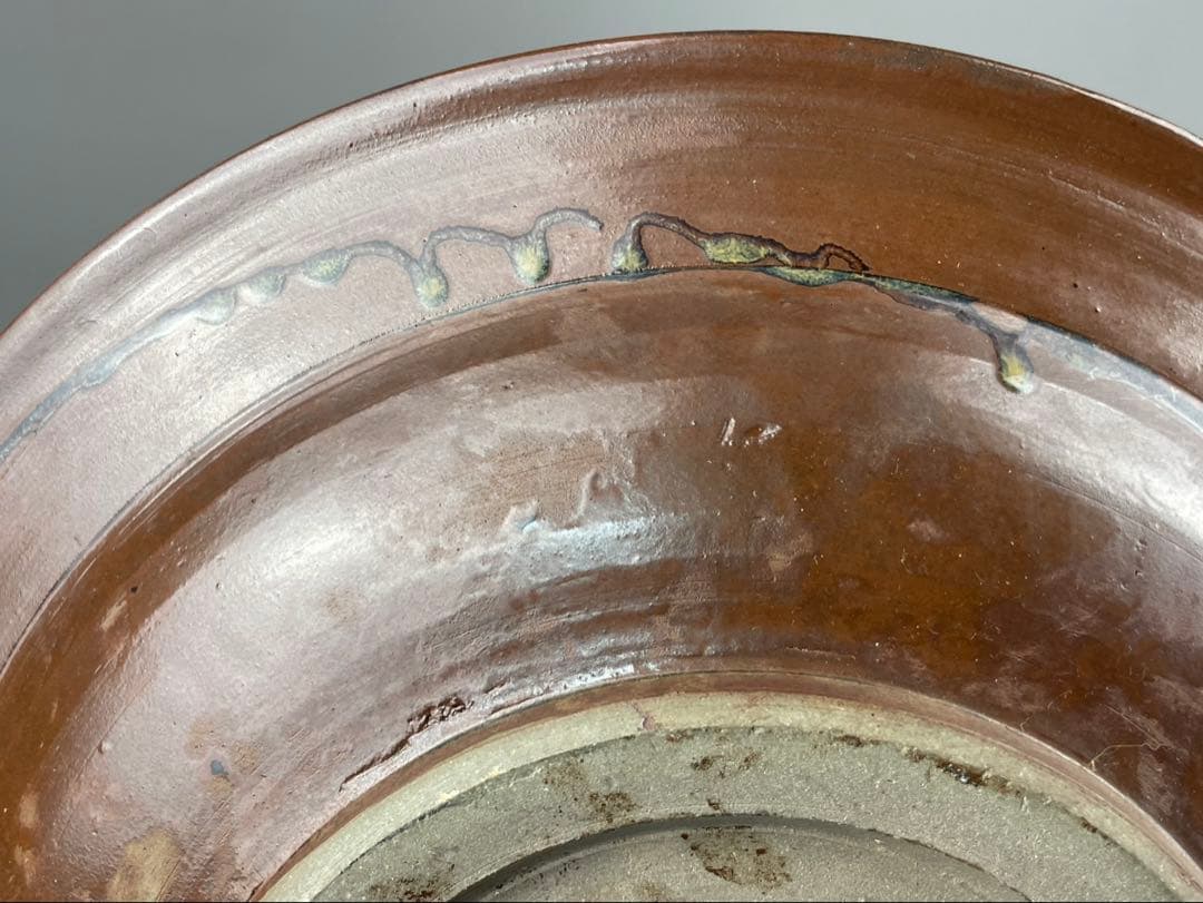 小石原焼 飛鉋 大皿 飾皿 直径約42cm 大型 飛び鉋 在銘 伝統工芸 小鹿田