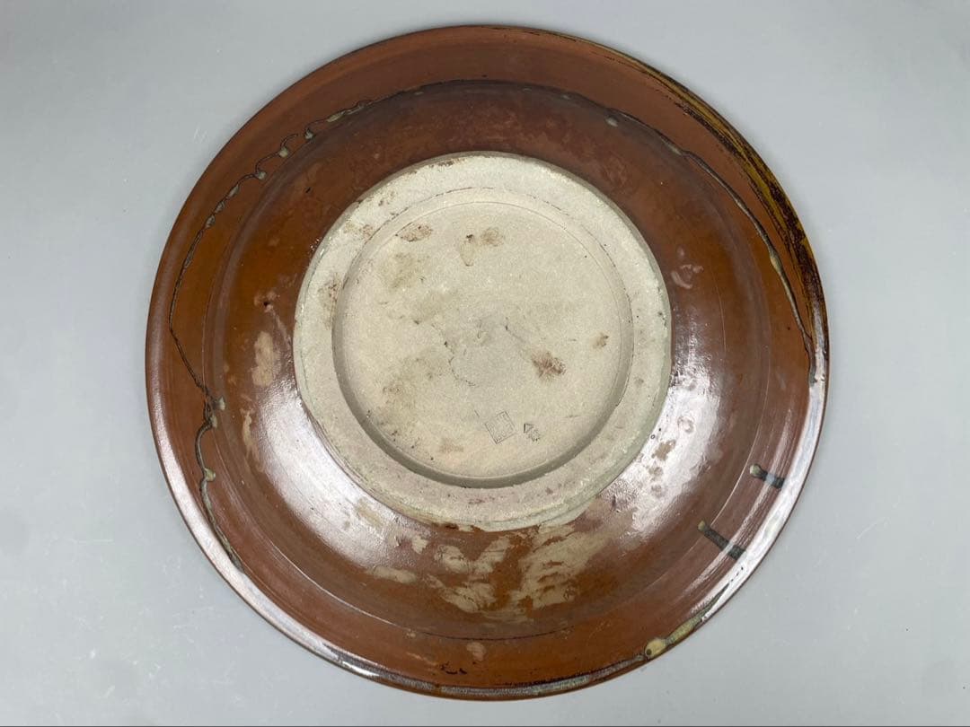 小石原焼 飛鉋 大皿 飾皿 直径約42cm 大型 飛び鉋 在銘 伝統工芸 小鹿田