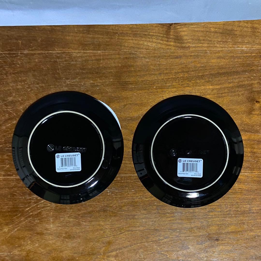 海外用日本未発売 ル クルーゼ プレート 18センチ　2枚　シャイニーブラック