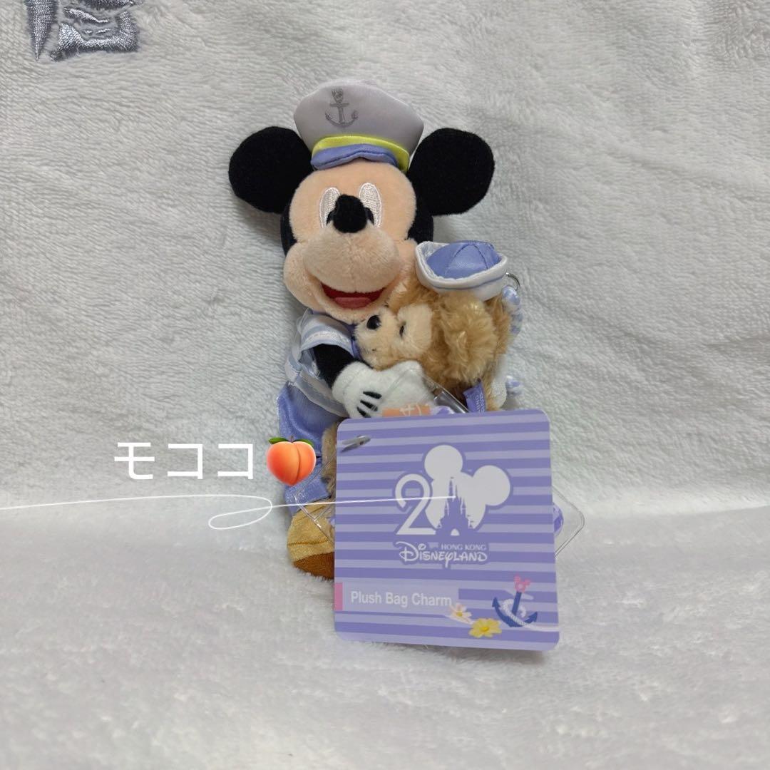 香港ディズニー　春　セーラー服　 ミッキーとダッフィー　ぬいぐるみキーチェーン