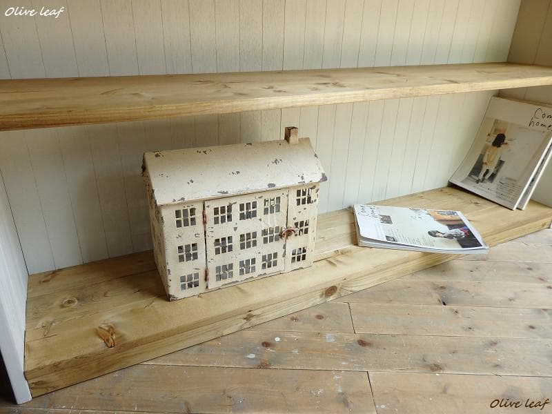 サイズオーダー可！超ワイドキャビネット●シャビーホワイト無垢材●受注製作