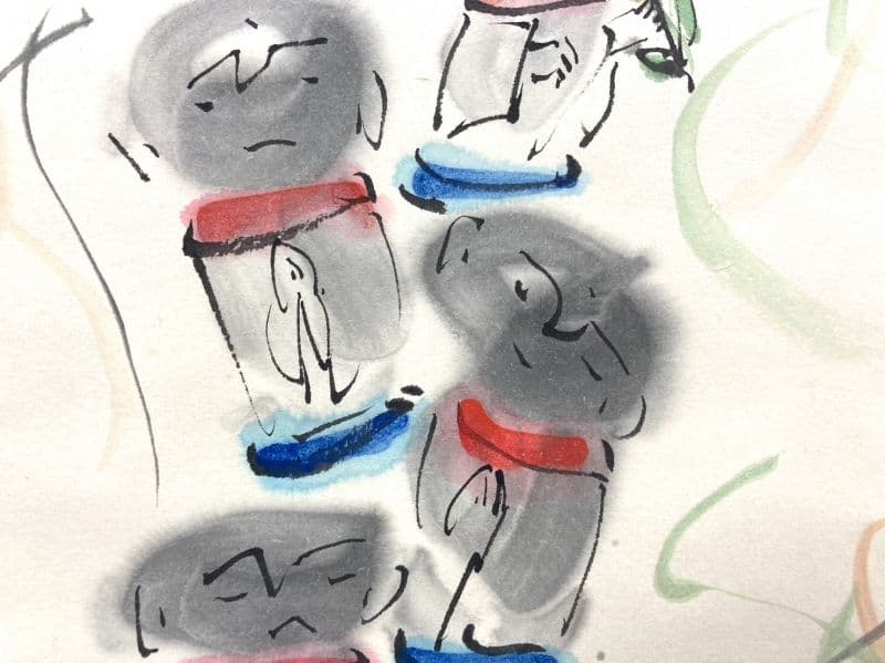 在銘「ほとけさま」仏画　掛軸 紙本 共箱