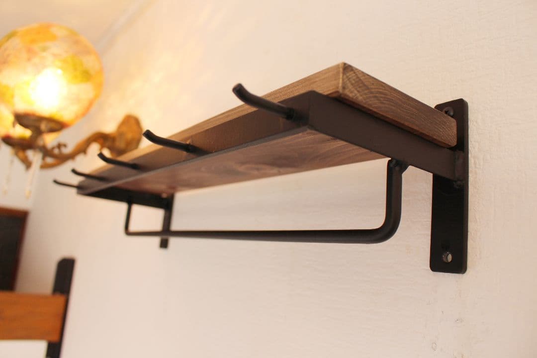 アイアンアン壁掛け小物掛け＆ハンガーラック・飾り棚